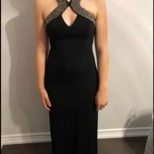 Black Beaded Formal Long Gown Dress… STUNNING!!! Size Small